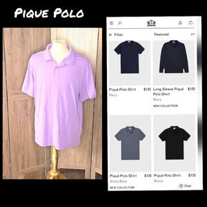 Pique Polo luxury business casual mens golf polo shirt